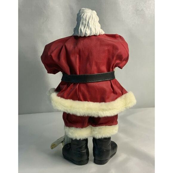 Santa Clause Making His List Fabric Mache Resin Fur Trimmed Tabletop Figurine - Picture 5 of 8